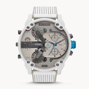 Diesel Men's Mr. Daddy 2.0 Chronograph White and Gray Leather Watch
